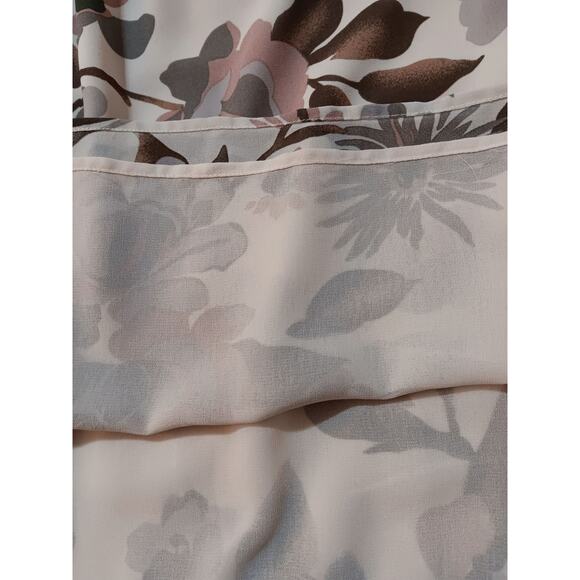 BELLE KIM GRAVEL Dressy Blouse Top M Pleated Sleeve Floral Office Career Cottage - Picture 5 of 8